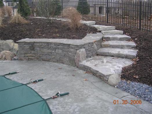 stone steps and retaining wall / Anderson