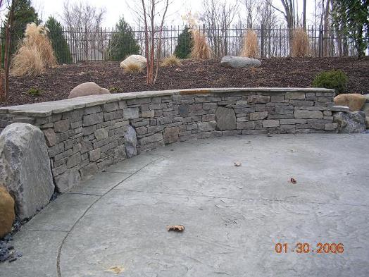 Dry stacked and double faced wall.
